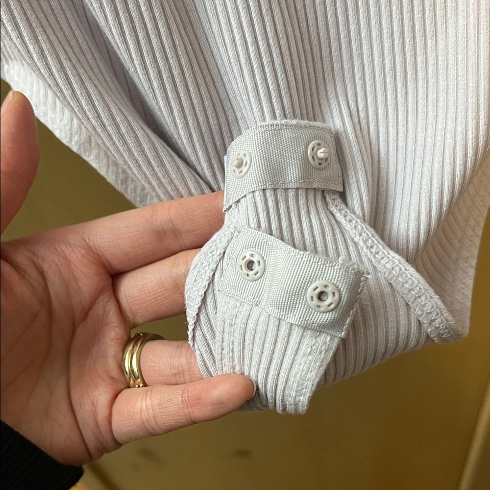 Light Lavender Ribbed Bodysuit - Picture 6 of 7